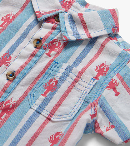 Preppy Lobster Woven Romper- Hatley