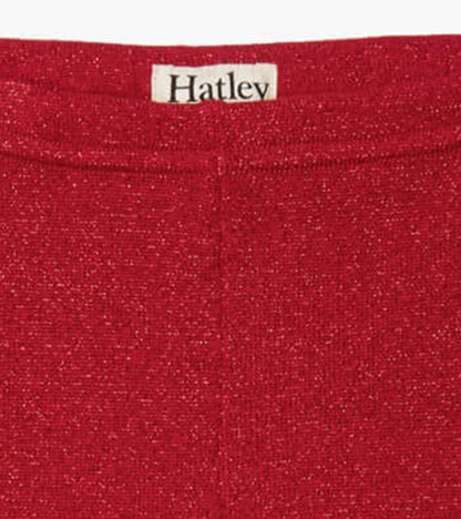 Hatley: Red Shimmer Knit Leggings