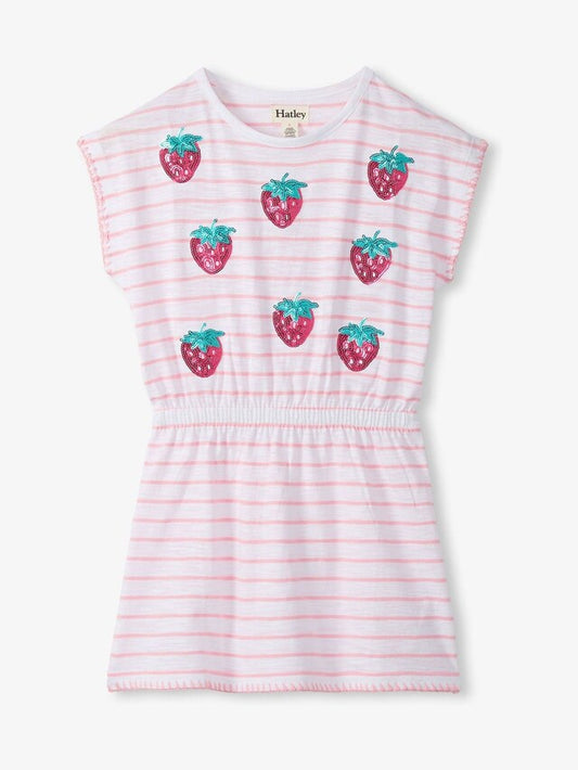 Strawberry Stripes Clinched Waist Dress- Hatley