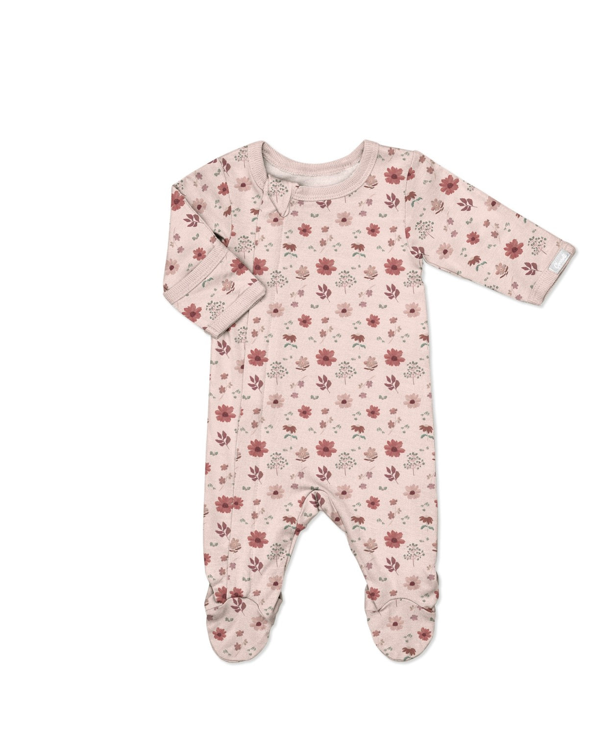 Coccoli: Floral On Rosewater Zipper Footie