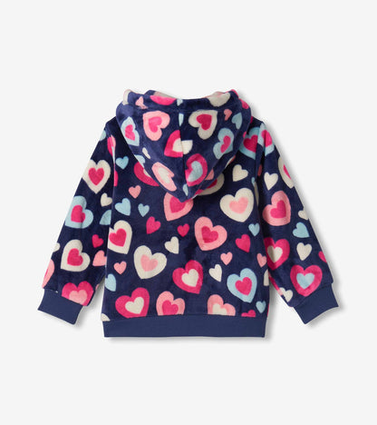 Hatley: Bunches Of Hearts Fleece Zip-up Hoodie