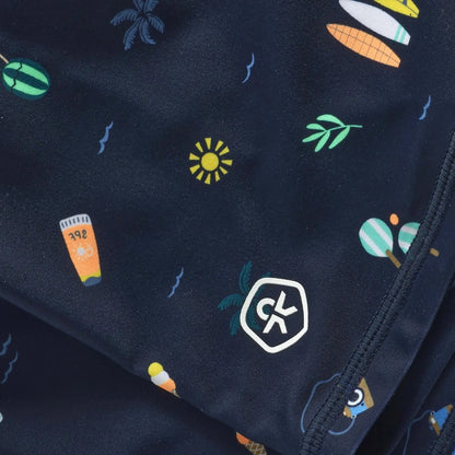 Navy Blue Beach Life Swim Shorts- Colour Kids