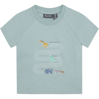 Come Along With Me Teal Tee- Colour Kids