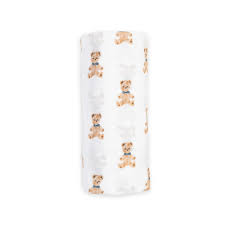 Lulujo: Swaddle Blanket Muslin Cotton Vintage Bear
