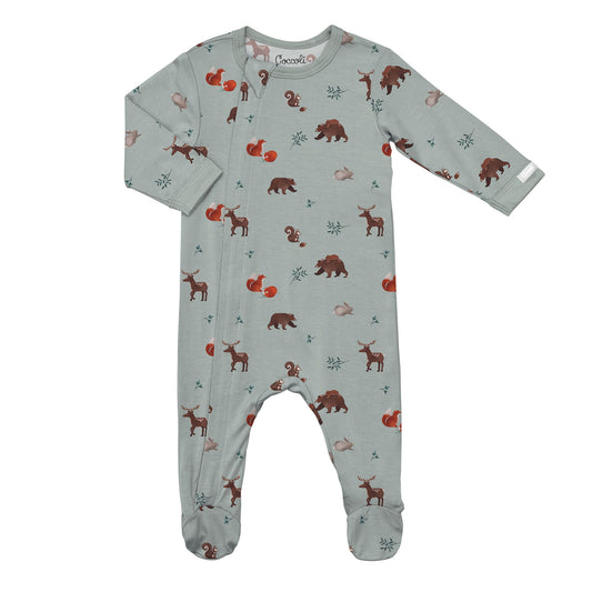 Coccoli: Animals On Mercury Zipper Footie