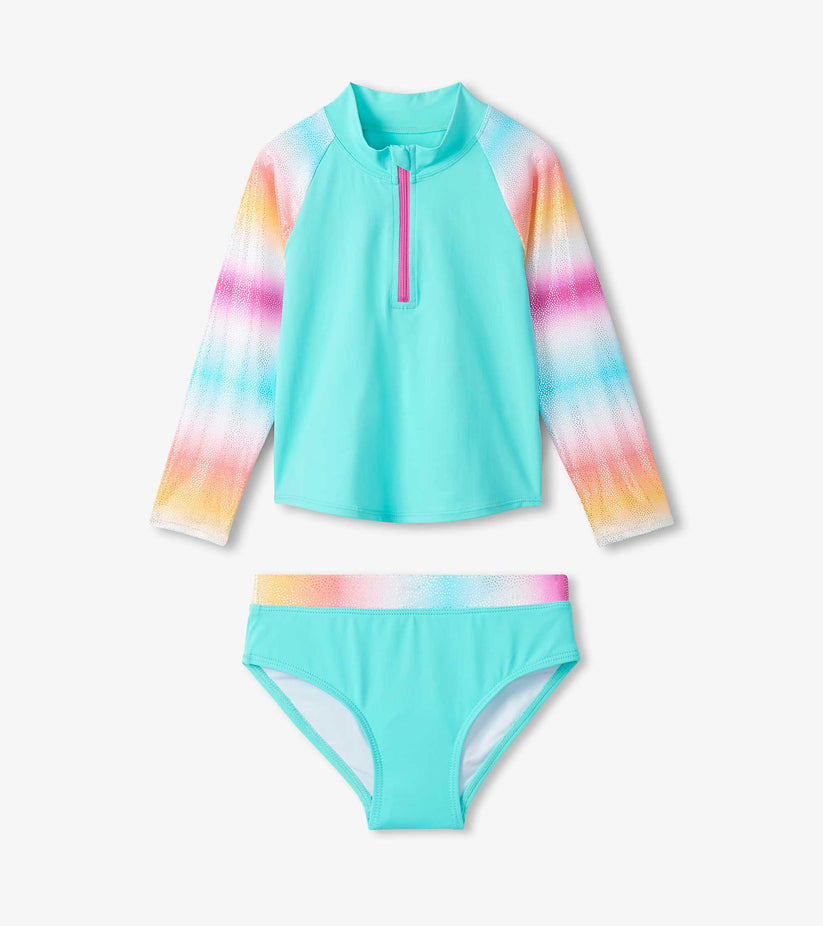 Turquoise  shimmer rashgauard set- Hatley