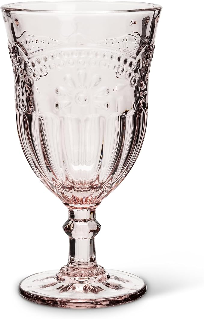 Pink Flower Wine Goblet- Abbott Collection
