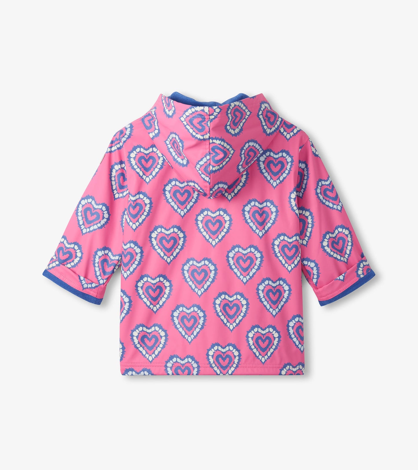 Girls Colour Changing Heart Burst Zip-Up Rain Jacket