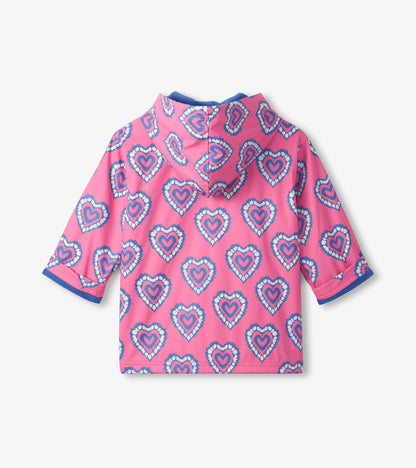 Girls Colour Changing Heart Burst Zip-Up Rain Jacket