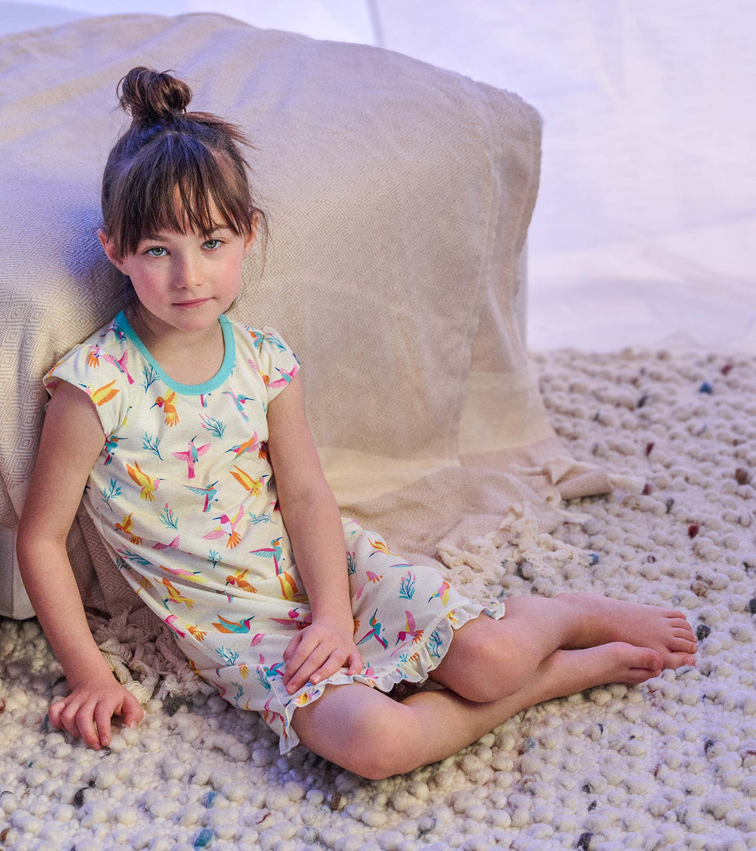 Springtime Hummingbirds Ruffle Hem Nightdress- Hatley