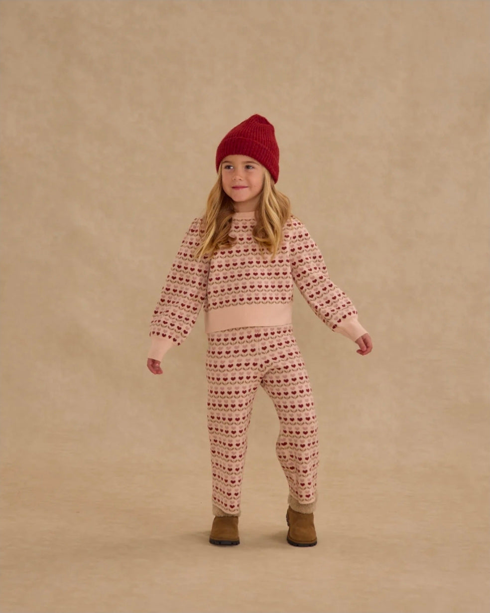 Jacquard Knit Set || Ruby Hearts