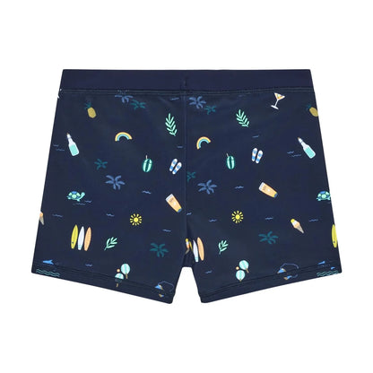 Navy Blue Beach Life Swim Shorts- Colour Kids