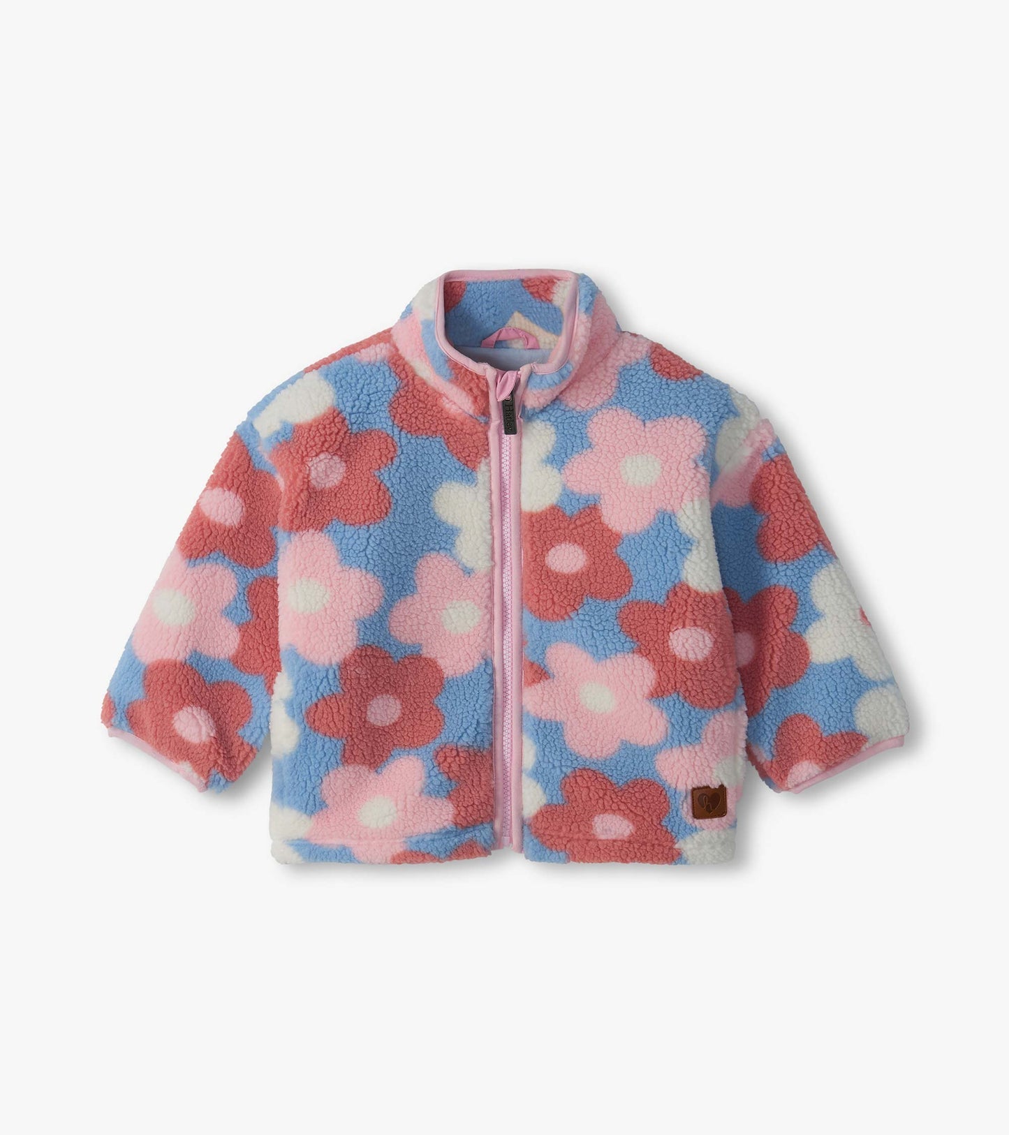 Hatley: Big Flowers Mock Neck Faux Sherpa Jacket