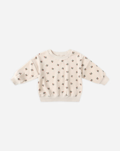 Quincy Mae

Velour Relaxed Sweatshirt || Holly Berry