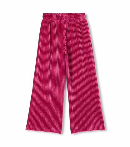 Hatley: Pink Pleated Velour Relaxed Pants
