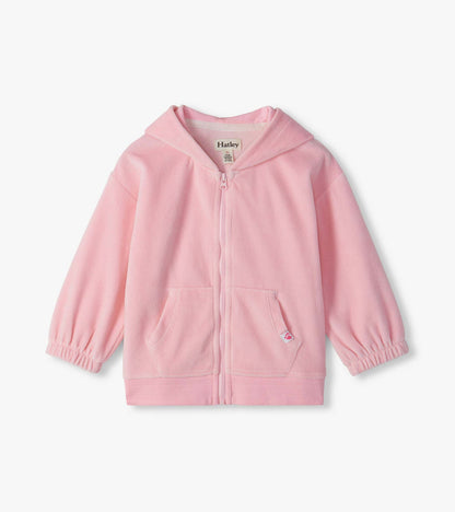 Hatley: Orchid Pink Velour Full Zip Hoodie