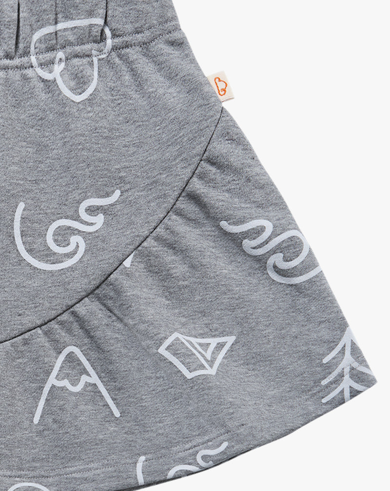 French Terry Skirt - Winter Trails