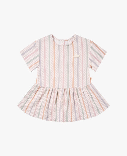 Nest dress caramel stripes