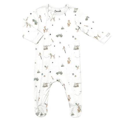 Coccoli: Toys On Cream Zipper Footie
