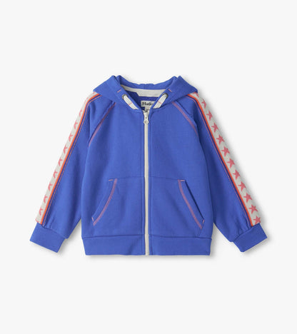Hatley: Dazzling Blue Full Zip Raglan Sleeve Hoodie