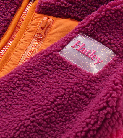 Hatley: Raspberry Radiance Faux Sherpa Hooded Jacket
