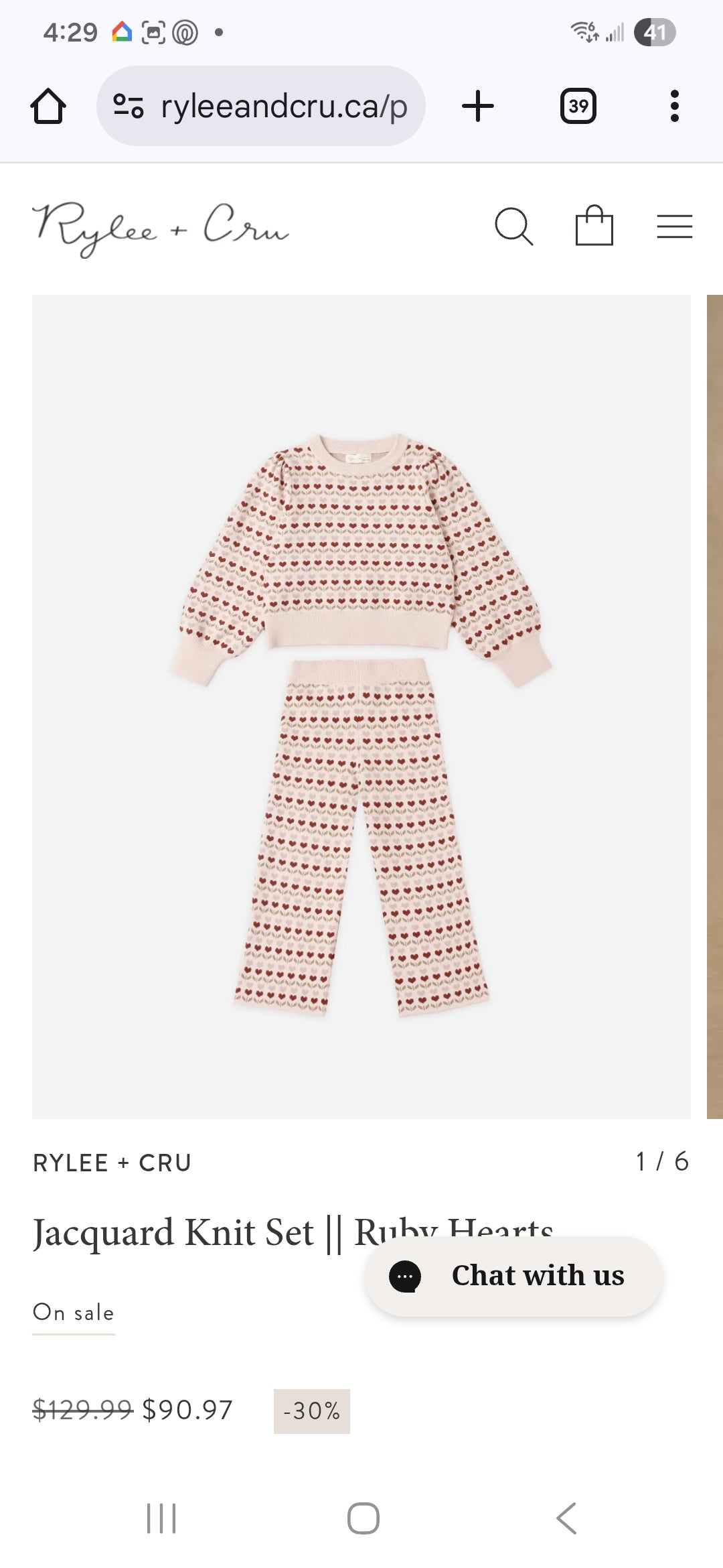 Jacquard Knit Set || Ruby Hearts