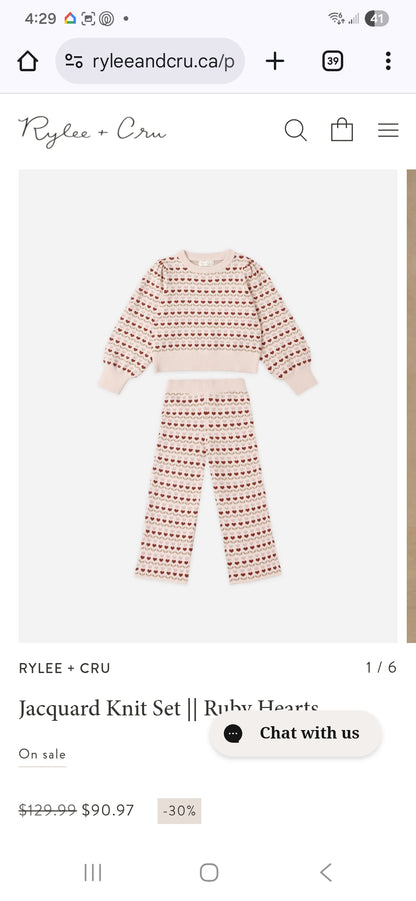 Jacquard Knit Set || Ruby Hearts