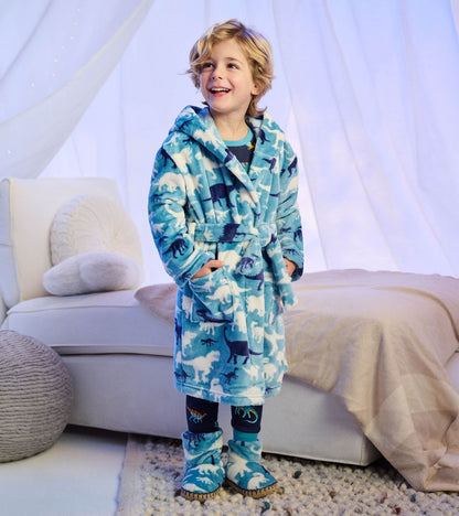 Hatley: Dino Silhouette Fuzzy Fleece Robe