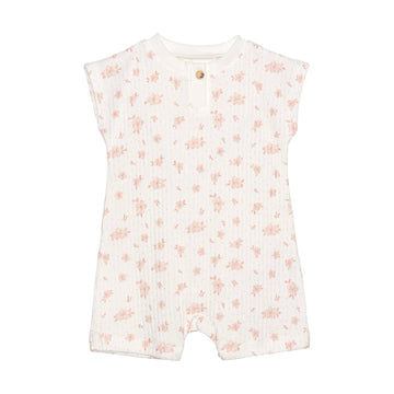 Delicate Pink Flowers Romper- Fixoni