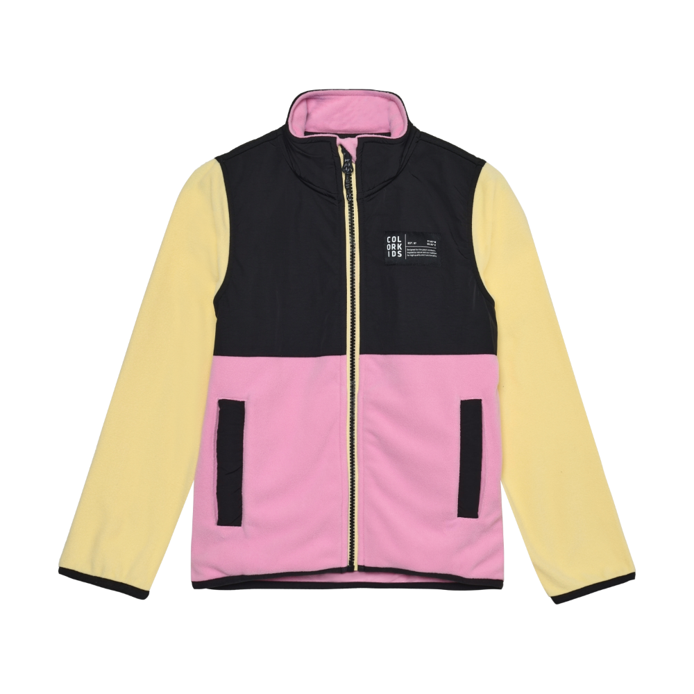 Fleece Jacket Pink & Yellow- Colour Kids