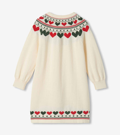 Hatley: Holiday Hearts Swing Sweater Dress