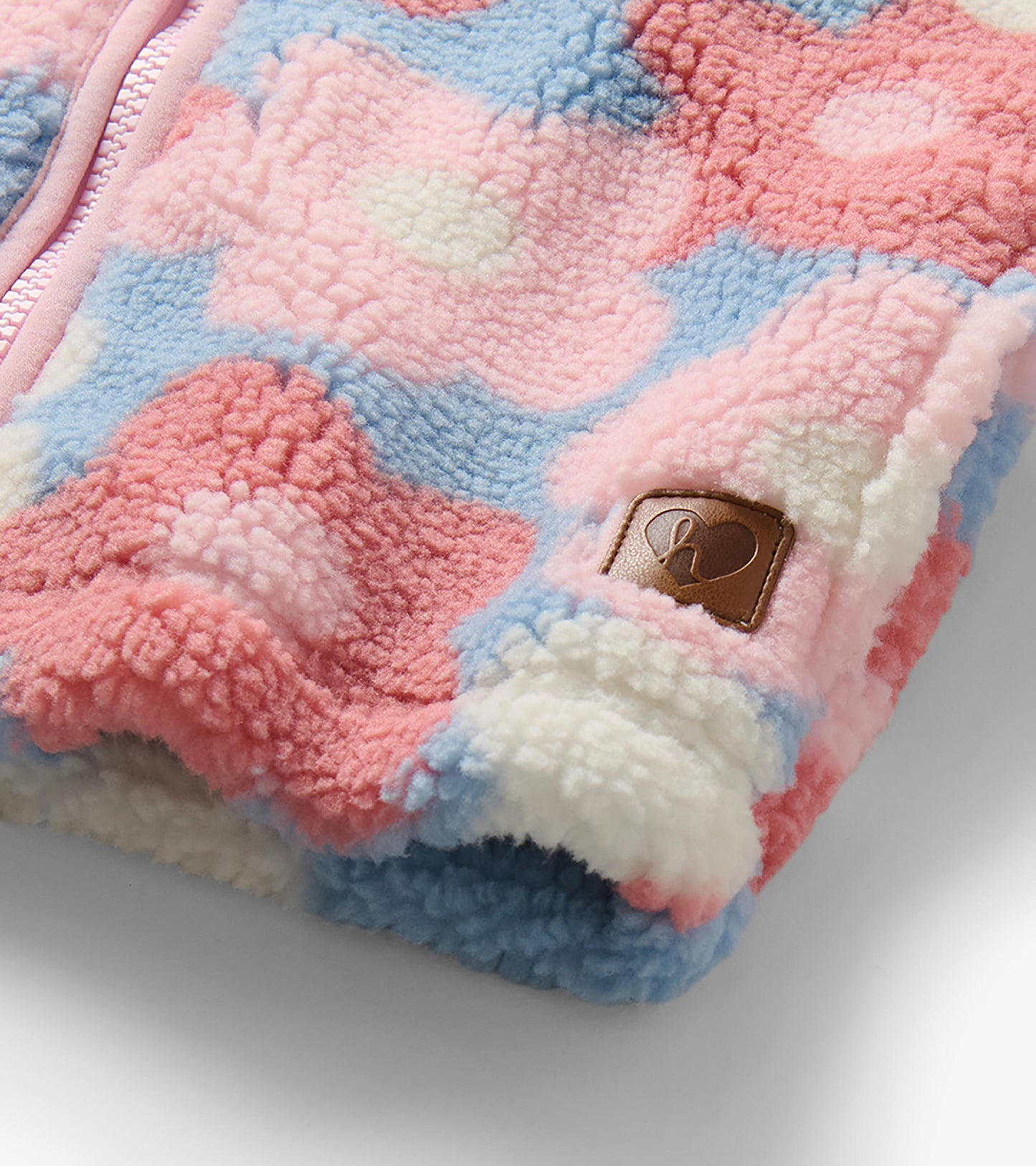 Hatley: Big Flowers Mock Neck Faux Sherpa Jacket