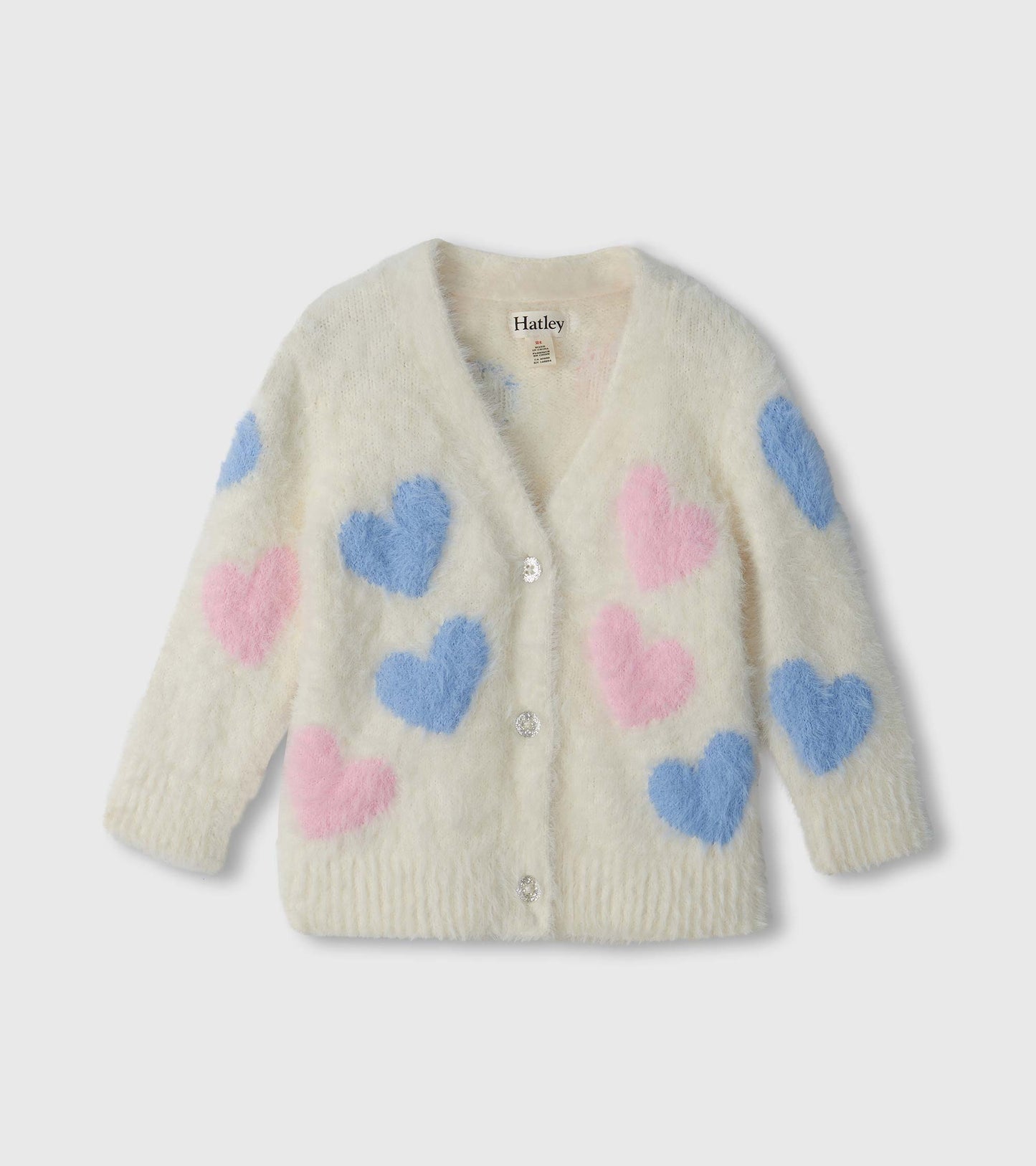 Hatley: Jumbo Hearts Fuzzy Cardigan