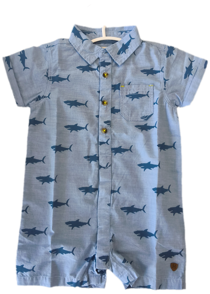Baby Shark Woven Romper