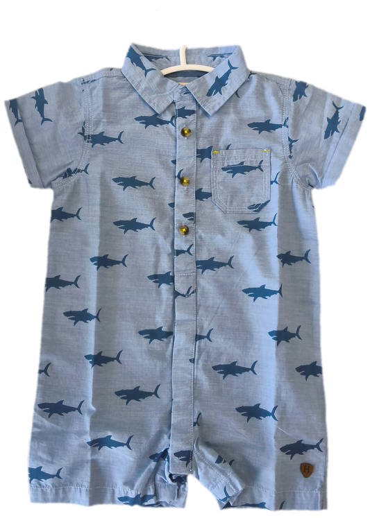 Baby Shark Woven Romper