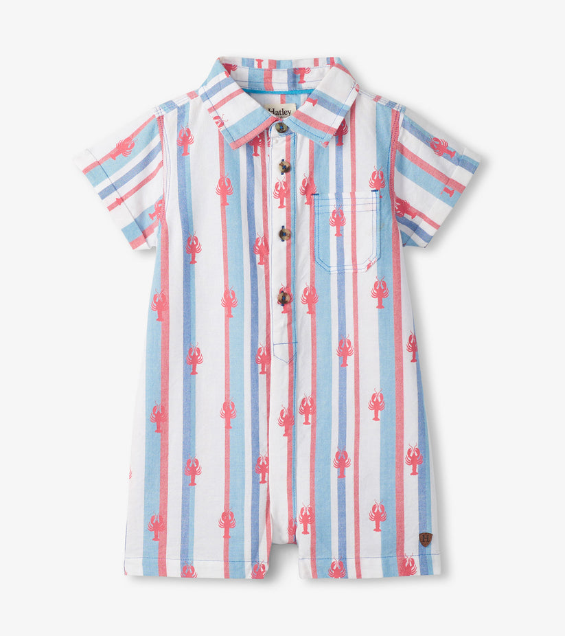 Preppy Lobster Woven Romper- Hatley