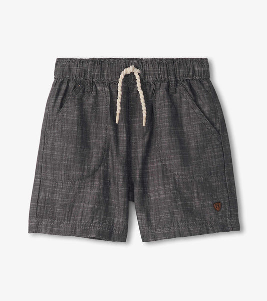 Dark Grey Chambray Woven Shorts- Hatley