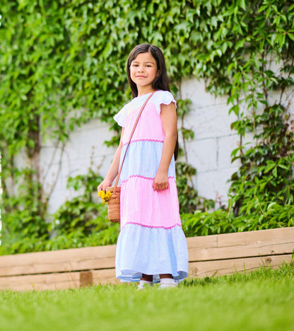 Mixed Seersucker Strappy Midi Dress- Hatley