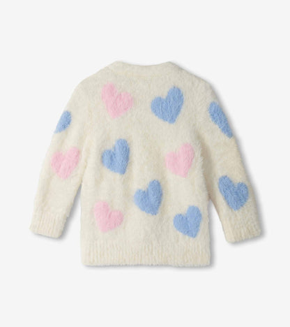 Hatley: Jumbo Hearts Fuzzy Cardigan