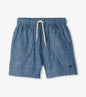 Indigo Blue Chambray Woven Shorts- Hatley
