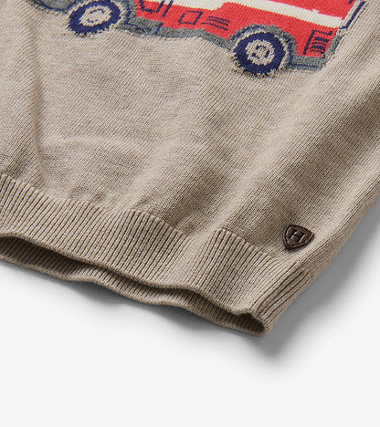 Hatley: Firetruck V-neck Sweater