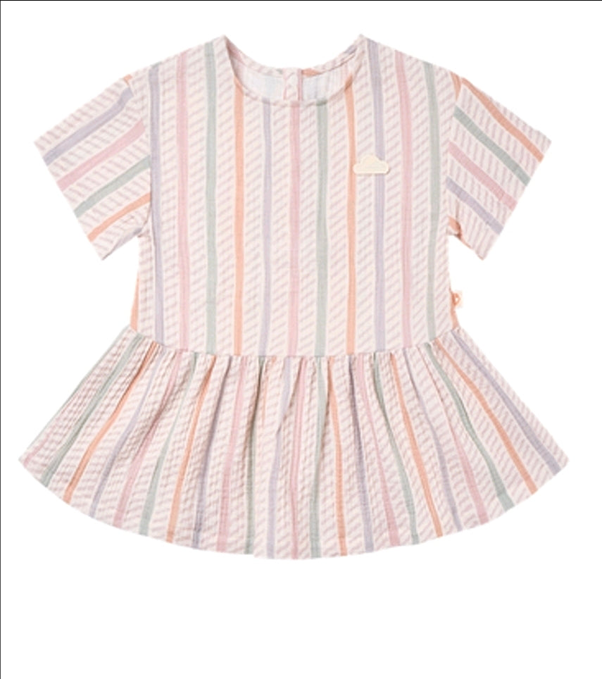 Nest dress caramel stripes