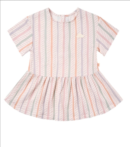 Nest dress caramel stripes