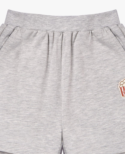 Petite Revery Fog Grey Popcorn Shorts