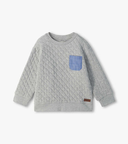 Hatley: Athletic Grey Quilted Pullover