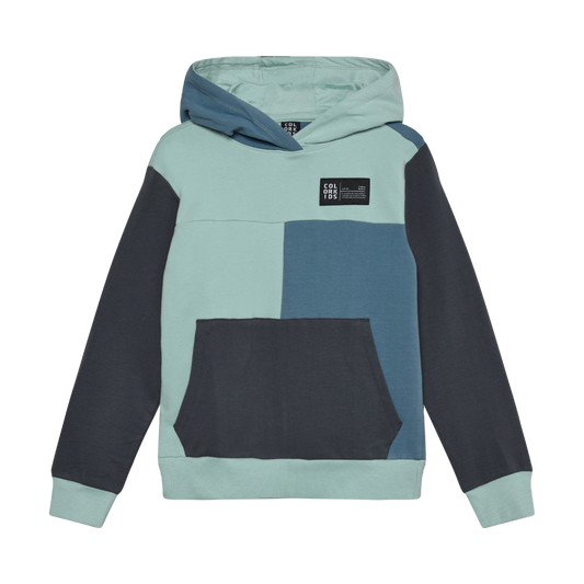 Sweat Hoodie Blue Colorblock- Colour Kids