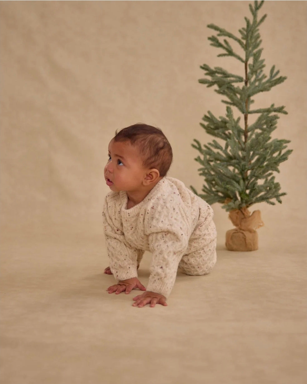 Cable Knit Sweater || Natural Speckled