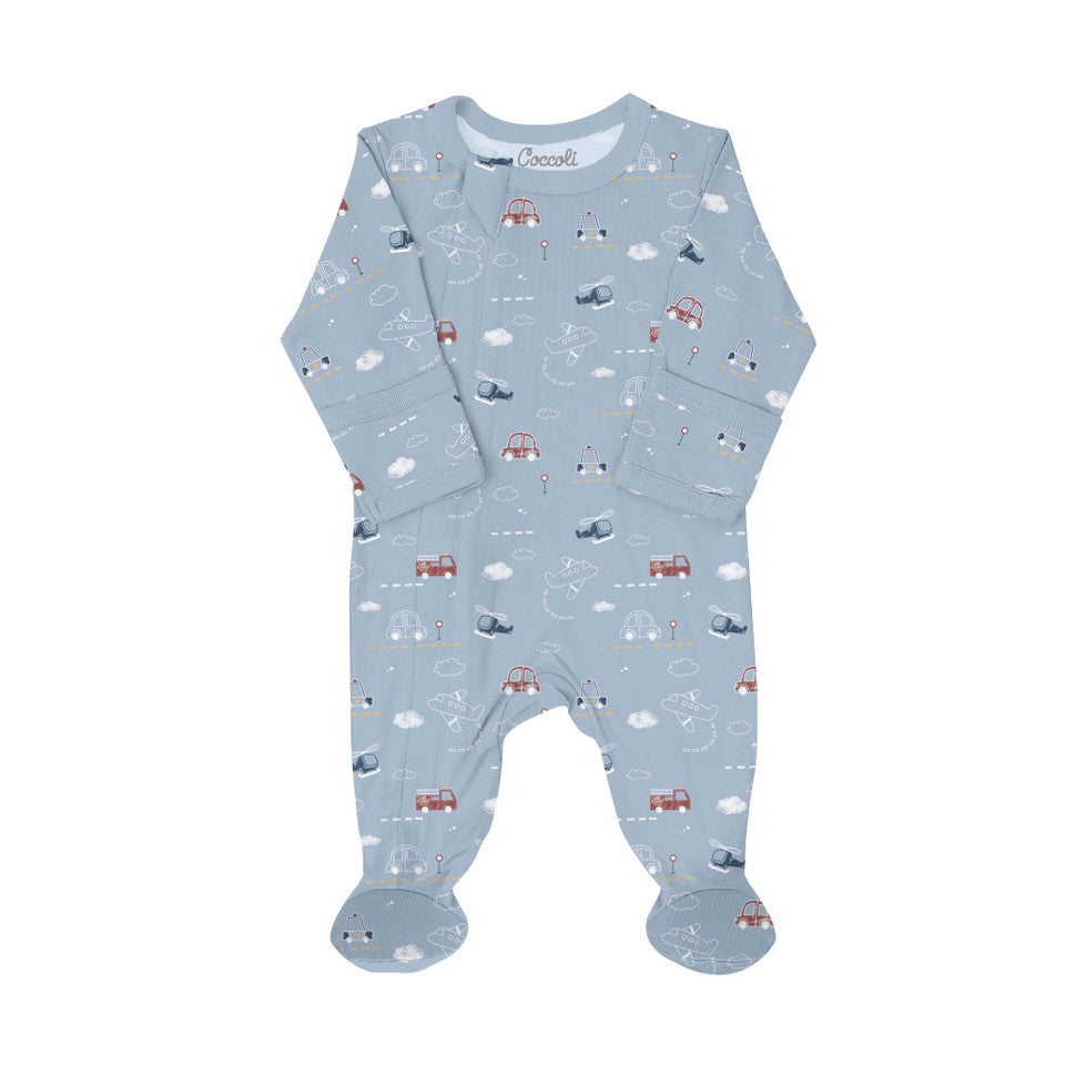 Coccoli Infant Boy Modal Zipper Footies