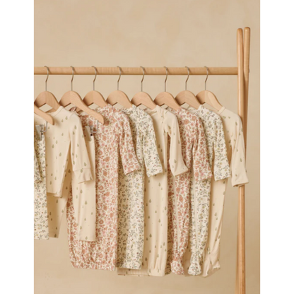 Bamboo Zip Footie | Bloom- Quincy Mae