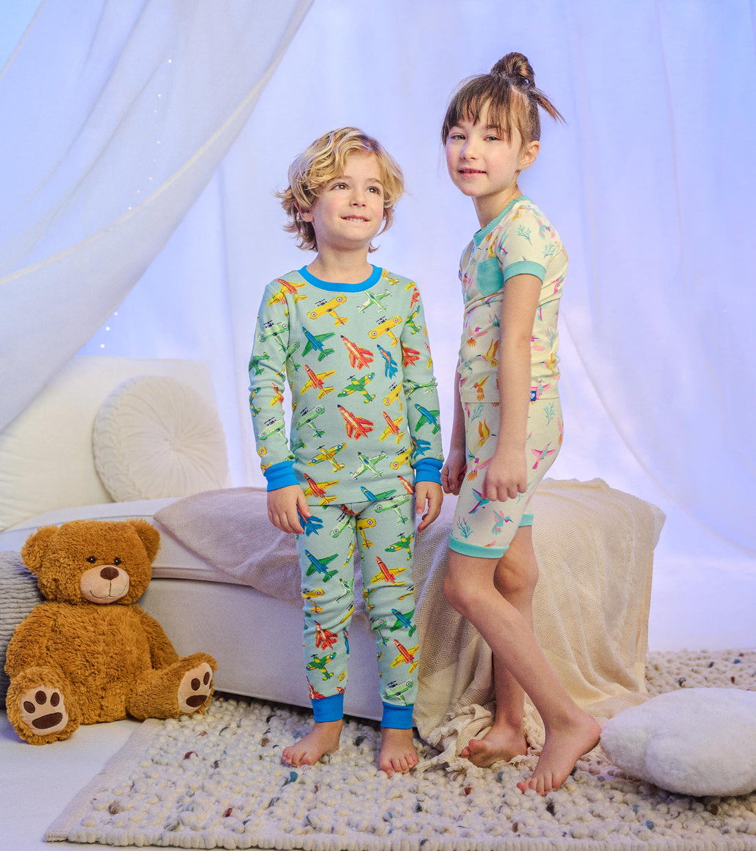 Springtime Hummingbirds Bamboo Short Pajama Set- Hatley